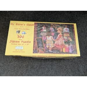 300‎ Piece Tricia Reilly Matthews Art Puzzle " My Sister's Closet" New 18" x 24"